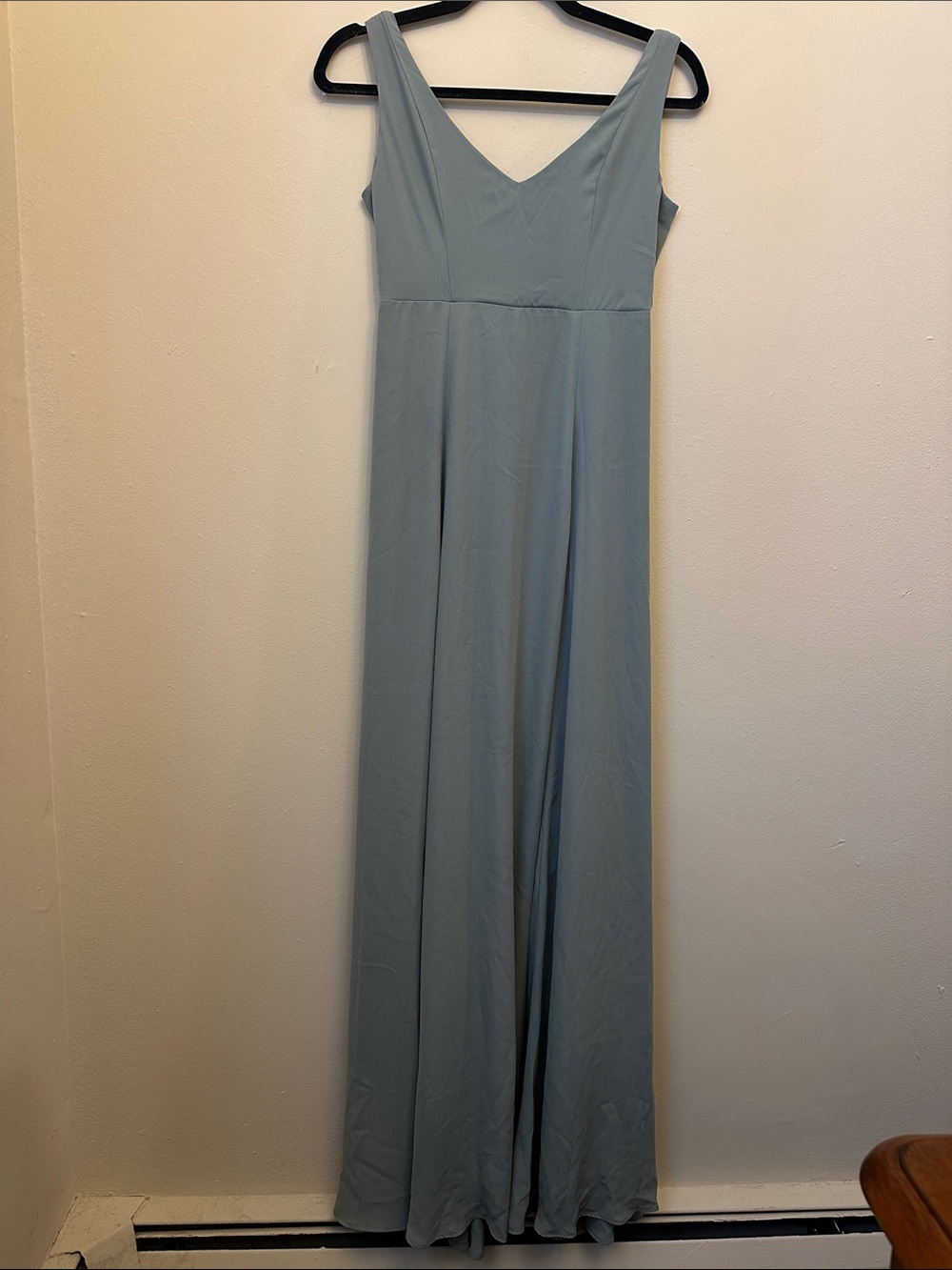 Show Me Your Mumu Jen Maxi Sleeveless V-Neck Chiffon Dress Silver Sage Sz XS